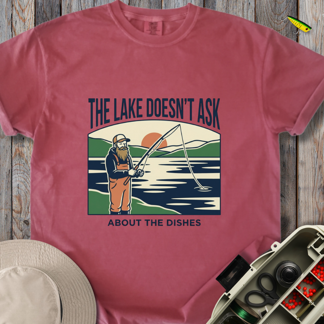 Lake Doesn't Ask T-shirt